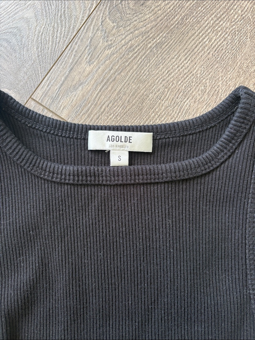 Agolde Black Ribbed High-Neck Tank - Picture 2 of 3